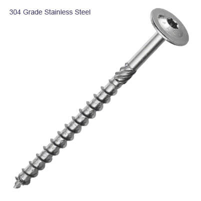 Wood Screw with Washer Head - 304 Stainless Steel
